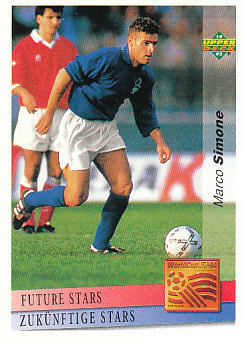 Marco Simone Italy Upper Deck World Cup 1994 Preview Eng/Ger Future Stars #143
